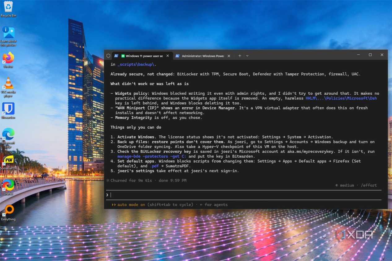 Claude Code liệt kê các việc người dùng cần làm trên Windows