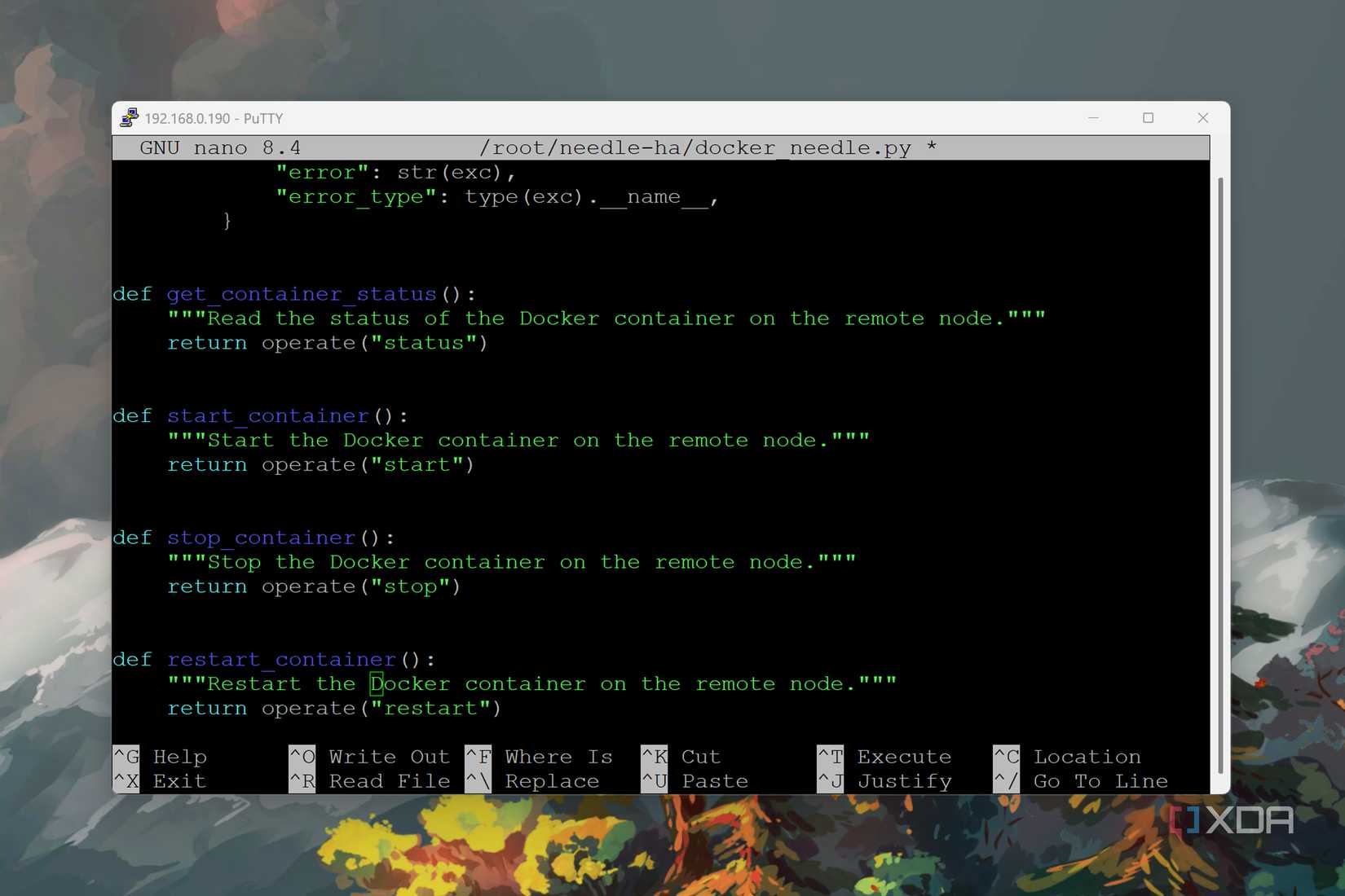 Creating a Python script to control a remote Docker node — Nguồn: XDA Developers