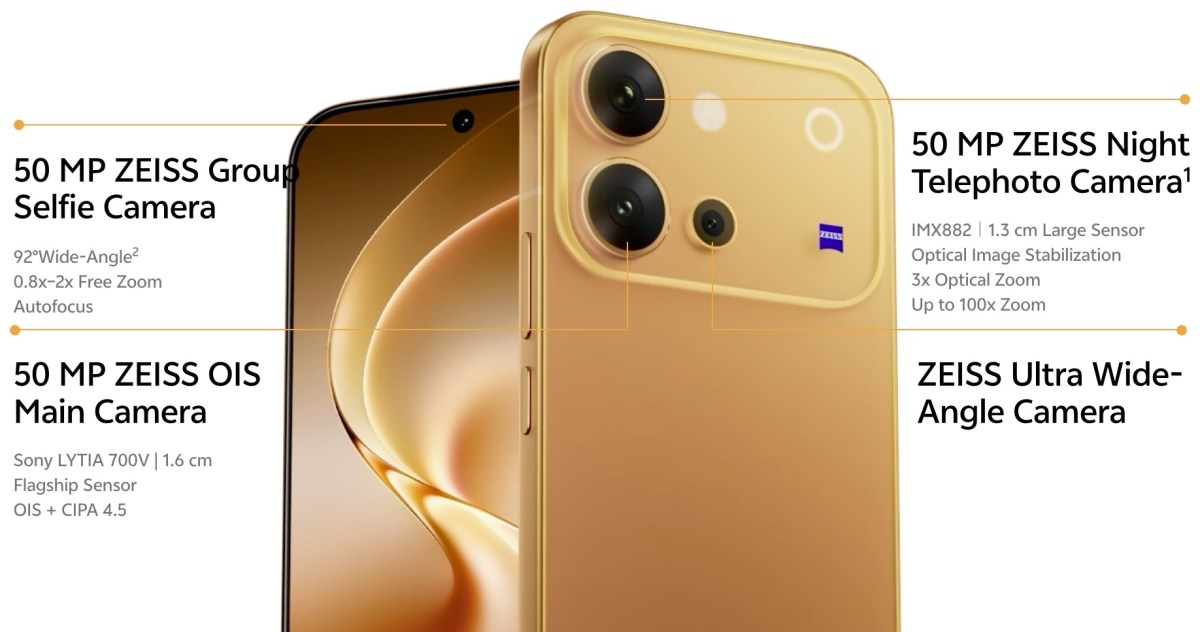 Cụm camera sau ZEISS trên vivo V80