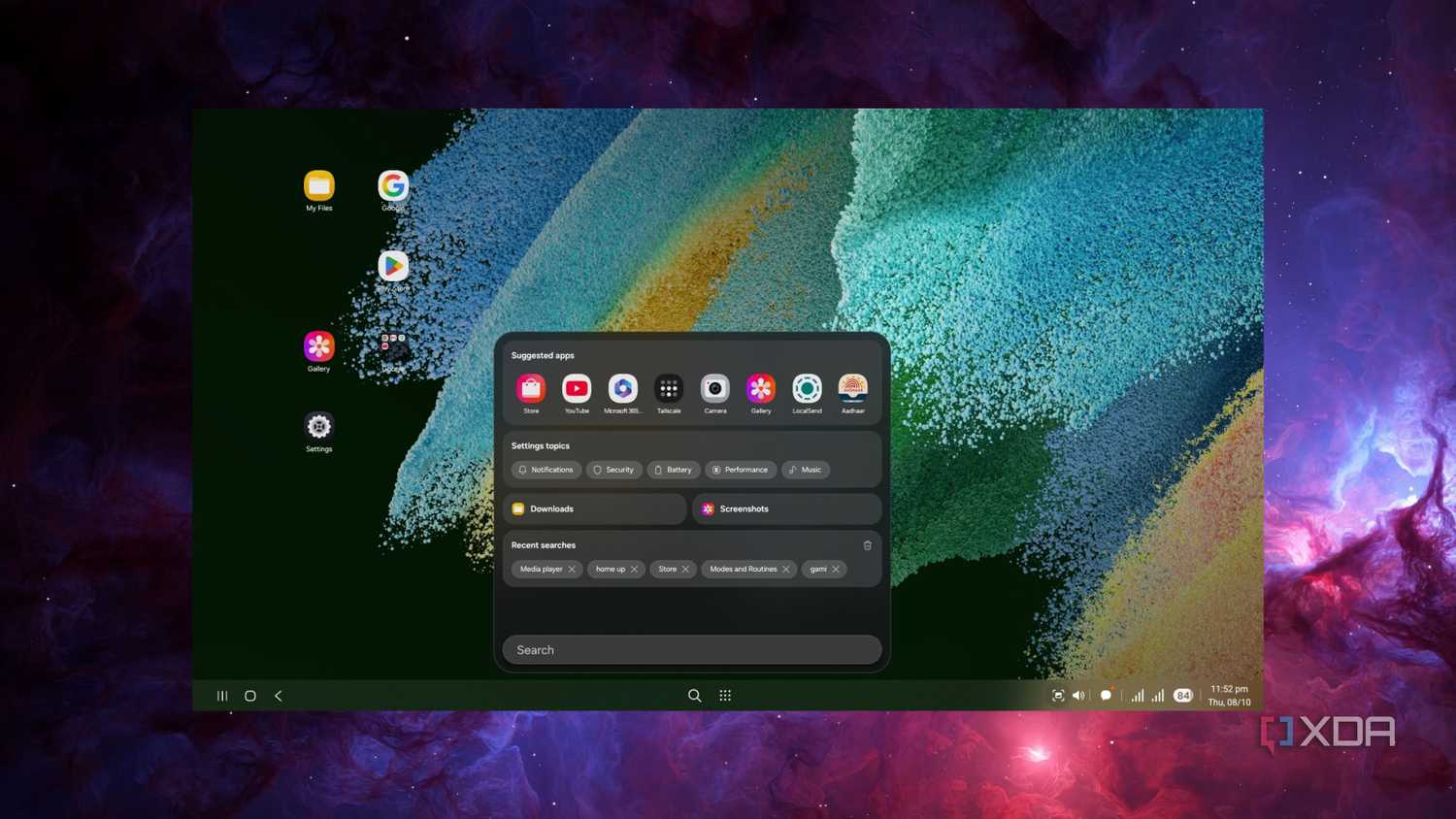 Danh sách ứng dụng Android trong giao diện Samsung DeX