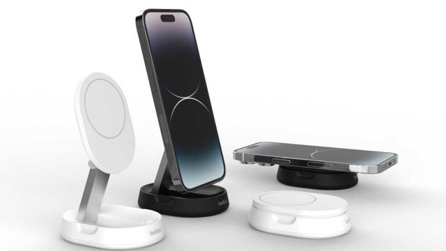 Các đế sạc Qi2 của Belkin gồm dạng đế nằm và chân đỡ