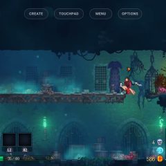 Dead Cells trong CapyPS5 với các nút điều khiển cảm ứng