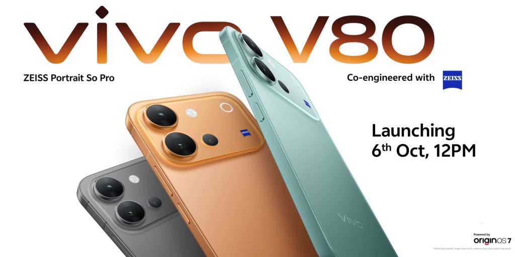 Điện thoại vivo V80 trong poster ra mắt tại Ấn Độ