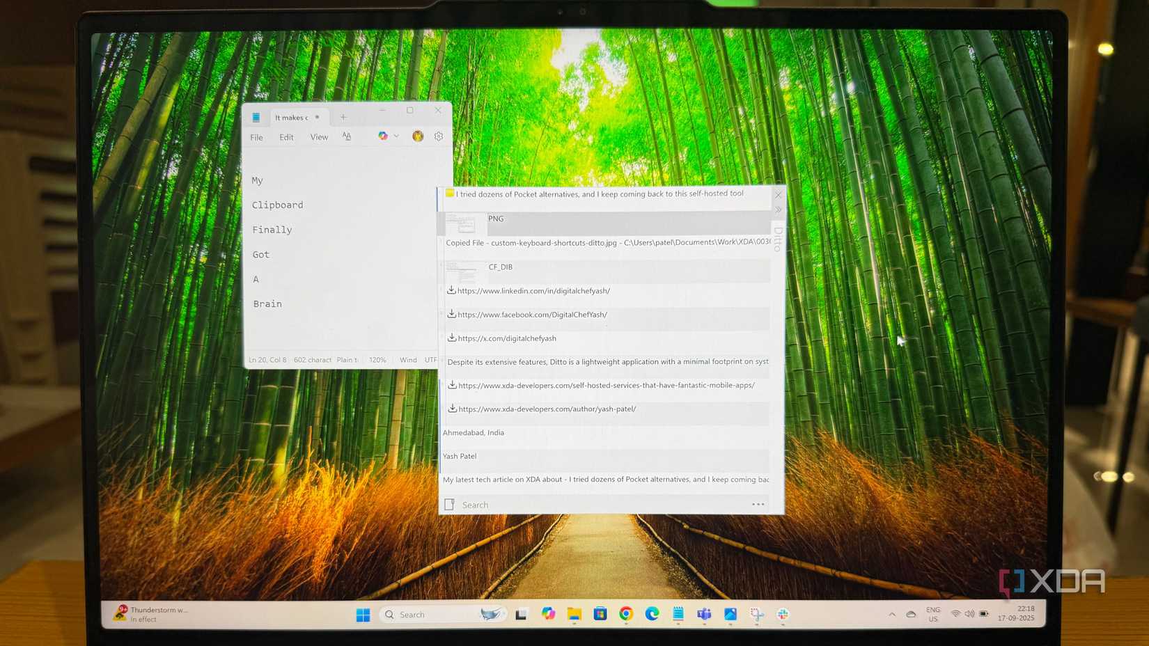 Ditto clipboard manager on windows laptop
