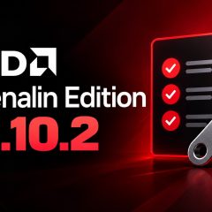 Đồ họa AMD Software Adrenalin Edition 26.10.2 với biểu tượng danh sách kiểm tra và cờ lê.