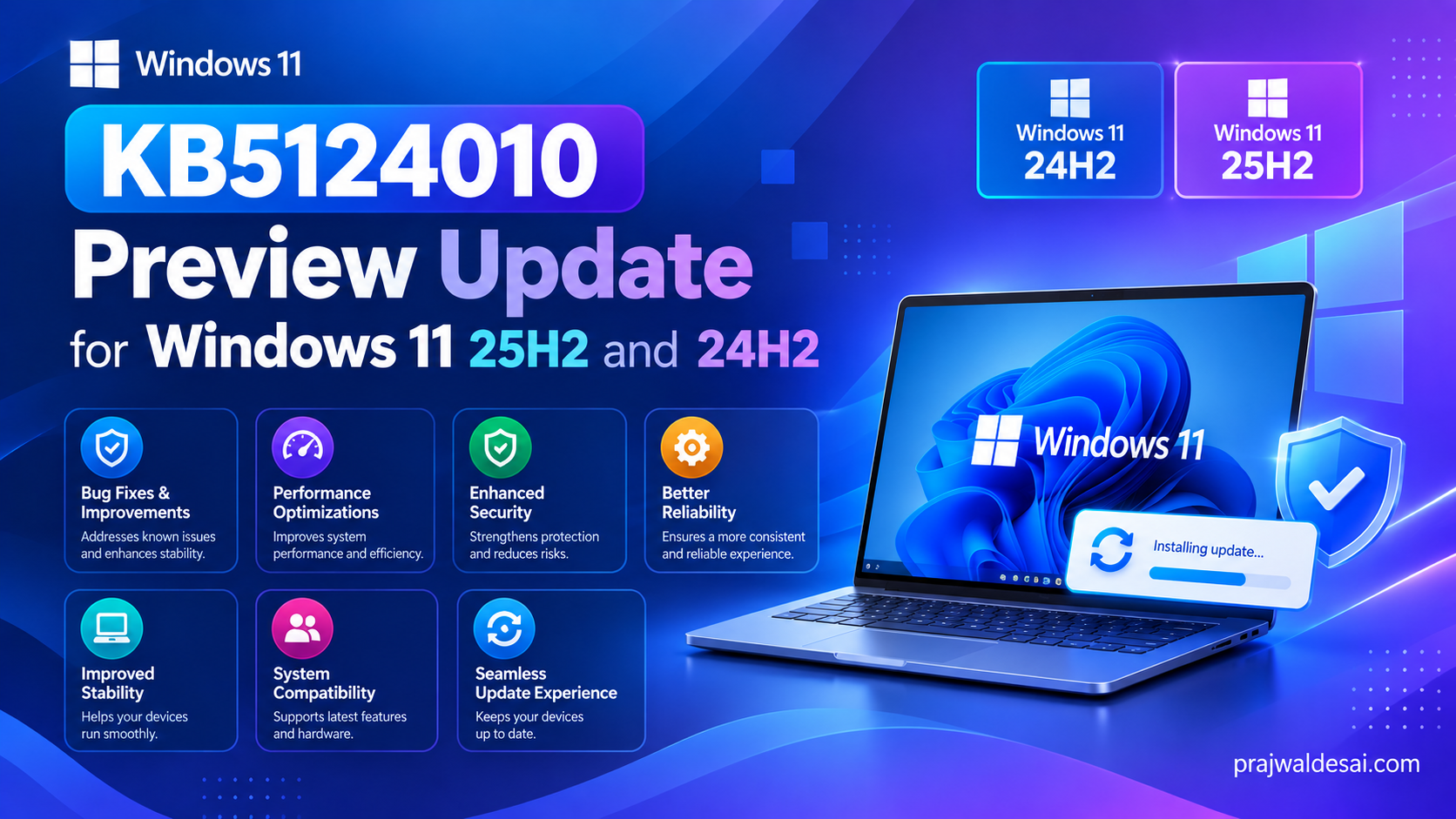 Đồ họa giới thiệu bản cập nhật xem trước Windows 11 KB5124010 Preview Update