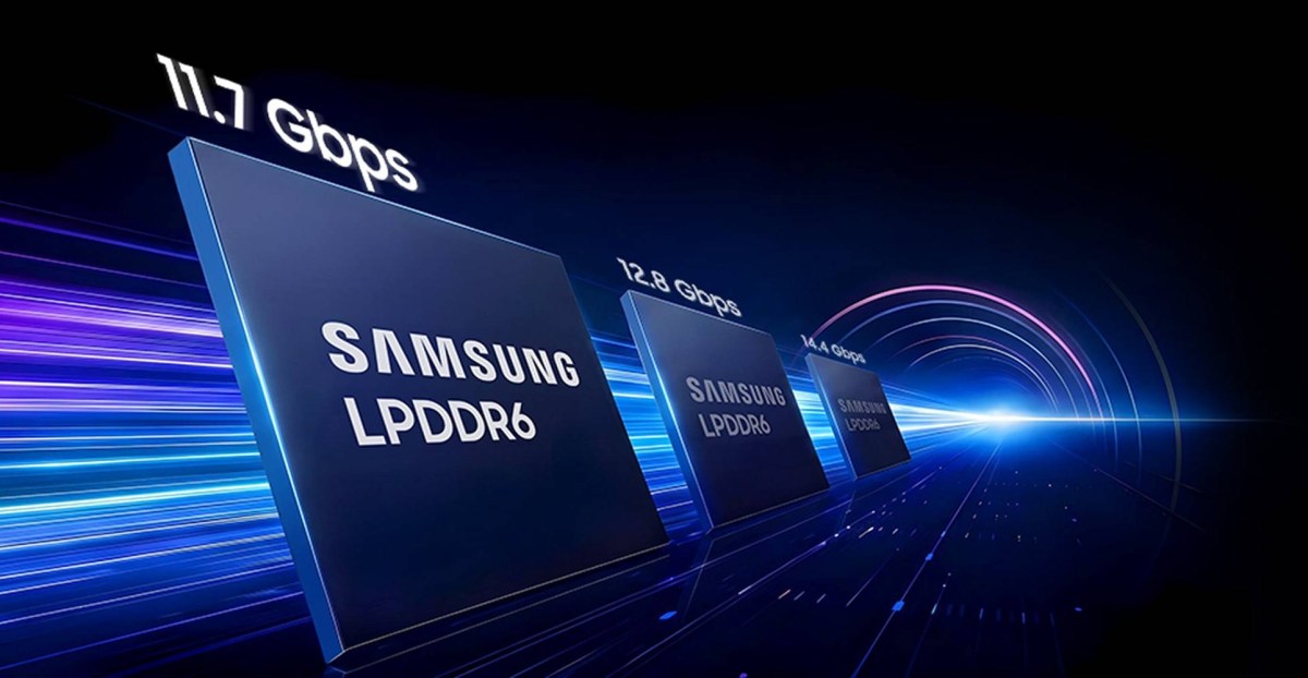 Đồ họa LPDDR6 của Samsung với các mức tốc độ 11,7 đến 14,4 Gbps