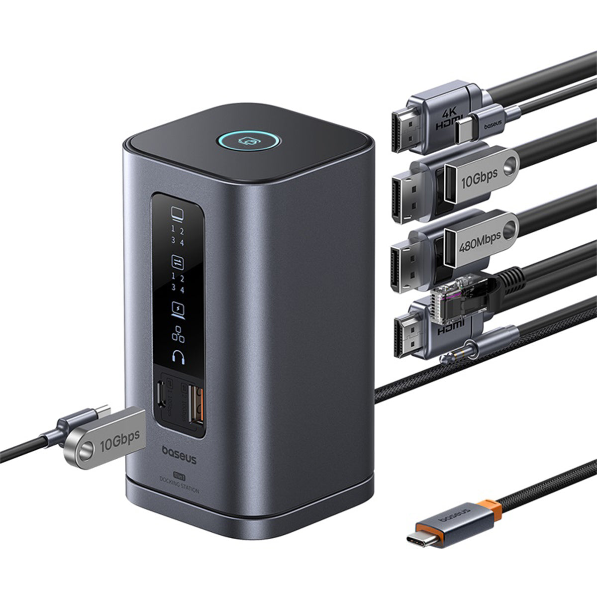 Các cổng trên dock Baseus Spacemate 11-in-1