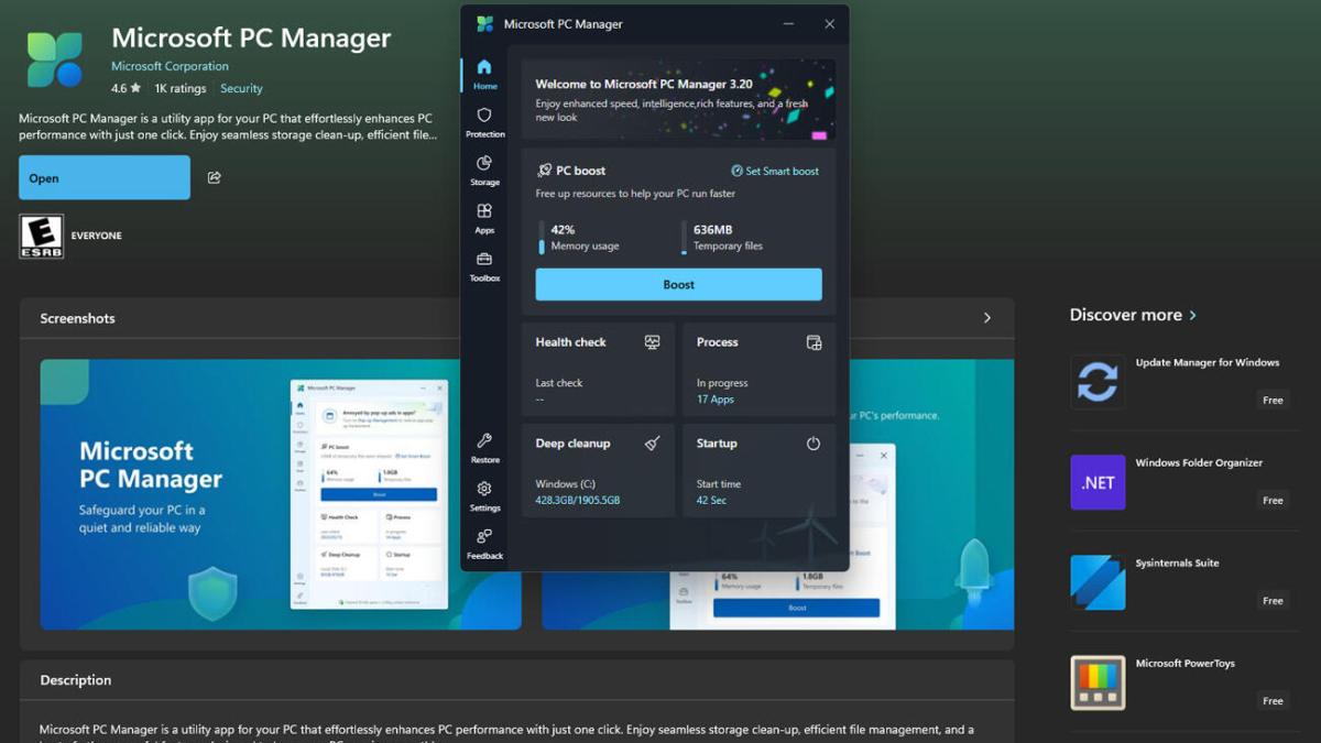 Download and open PC Manager