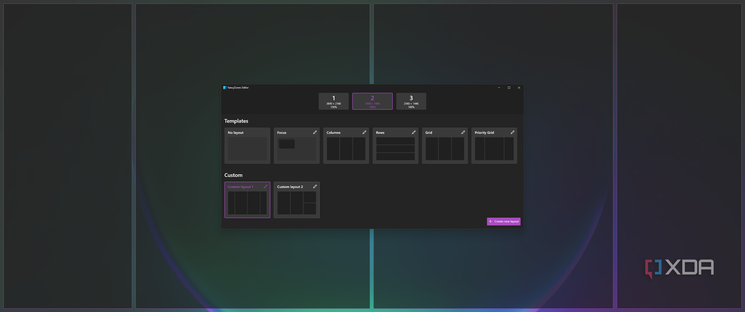 FancyZones layout editor