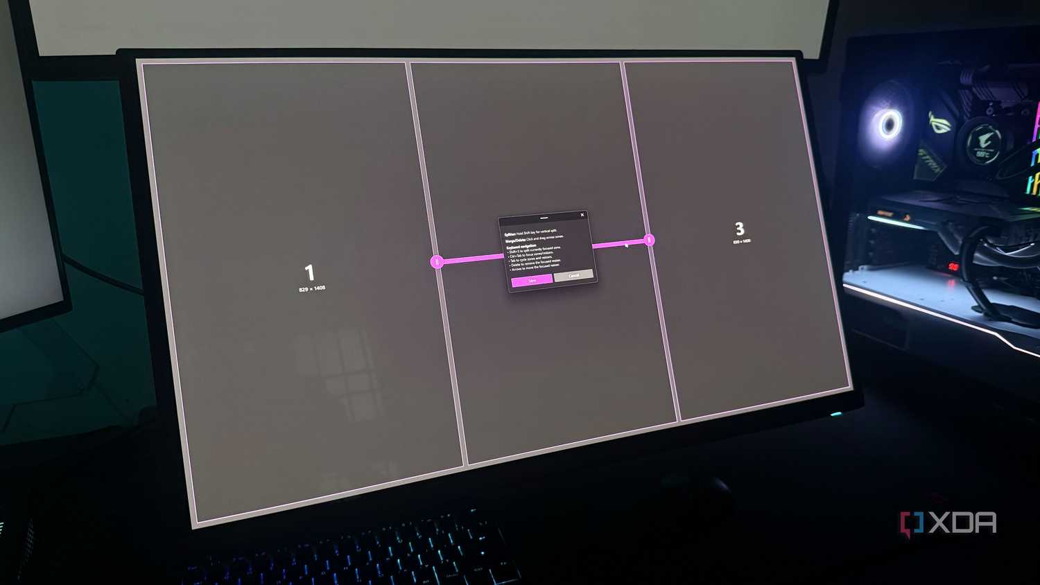 FancyZones on a monitor