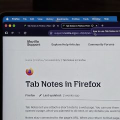 Firefox tab có ghi chú đang hiển thị trên thanh tab