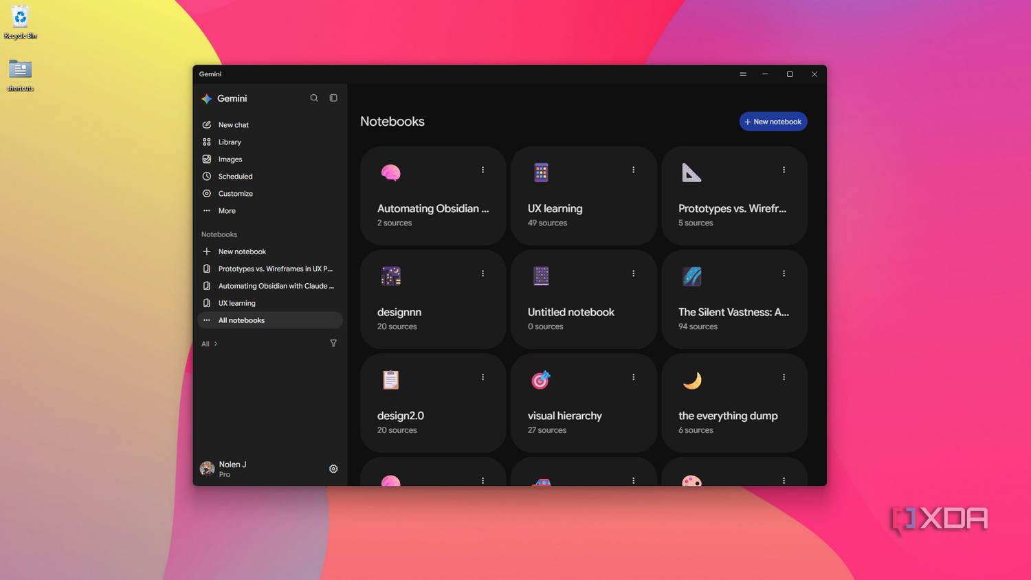 full notebooks gallery in Gemini