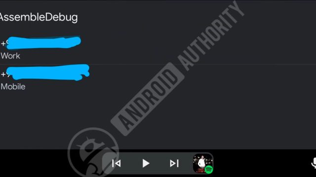 Giao diện Android Auto với tùy chọn ghi nhớ số điện thoại mặc định