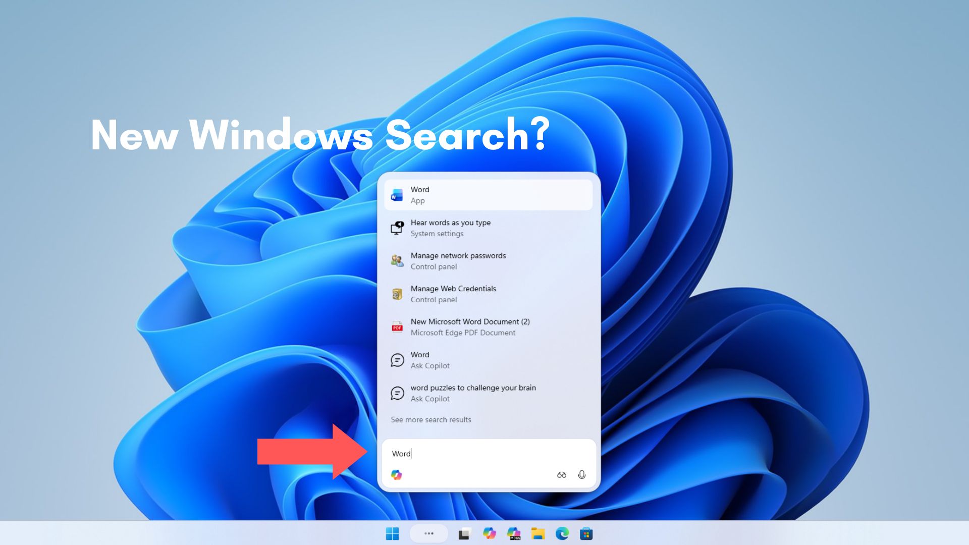 Giao diện Ask Copilot trên taskbar