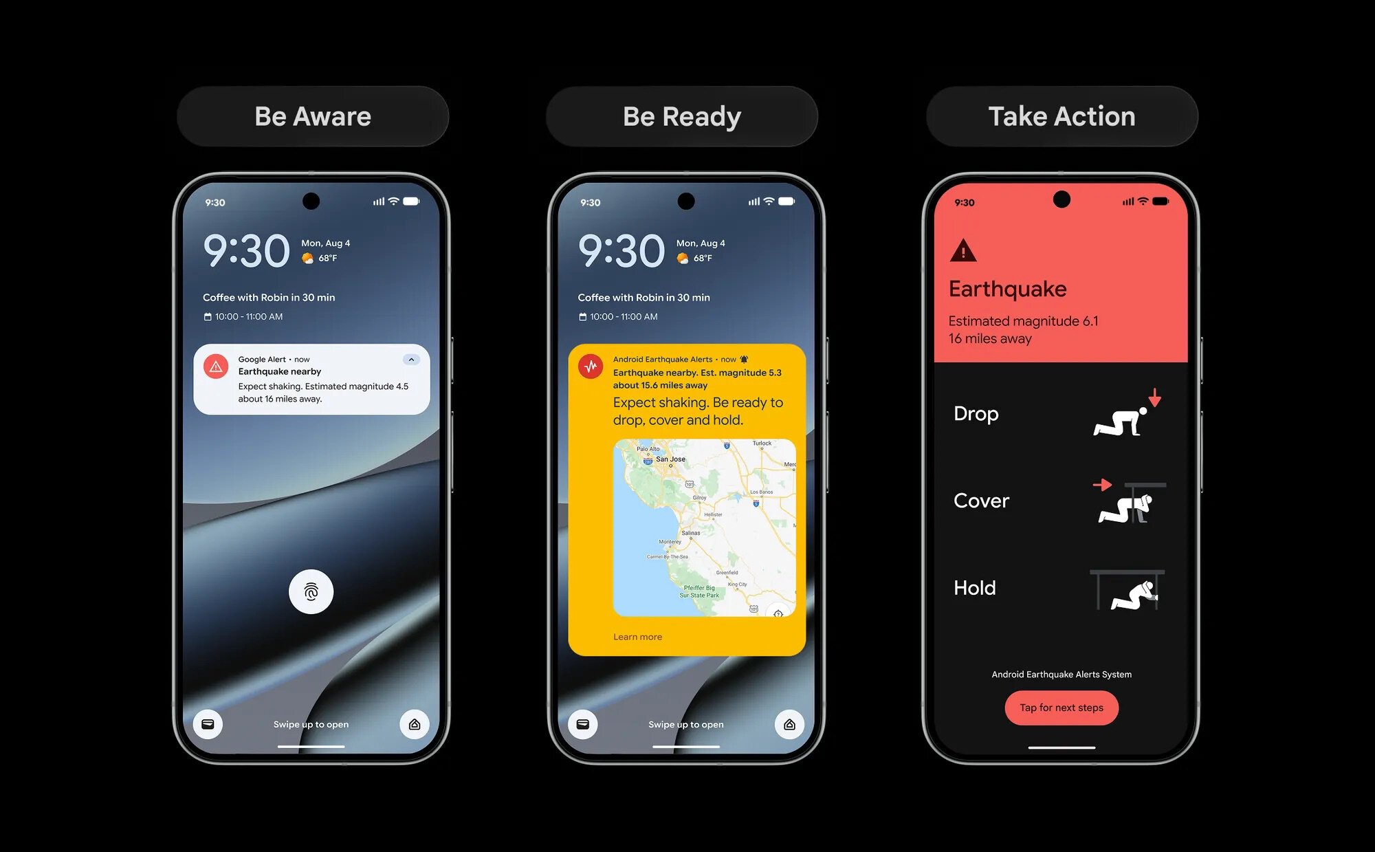Giao diện cảnh báo Be Ready mới của Android