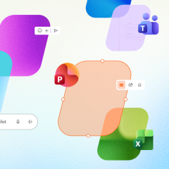 Giao diện Copilot với biểu tượng Word, Excel, PowerPoint và Library