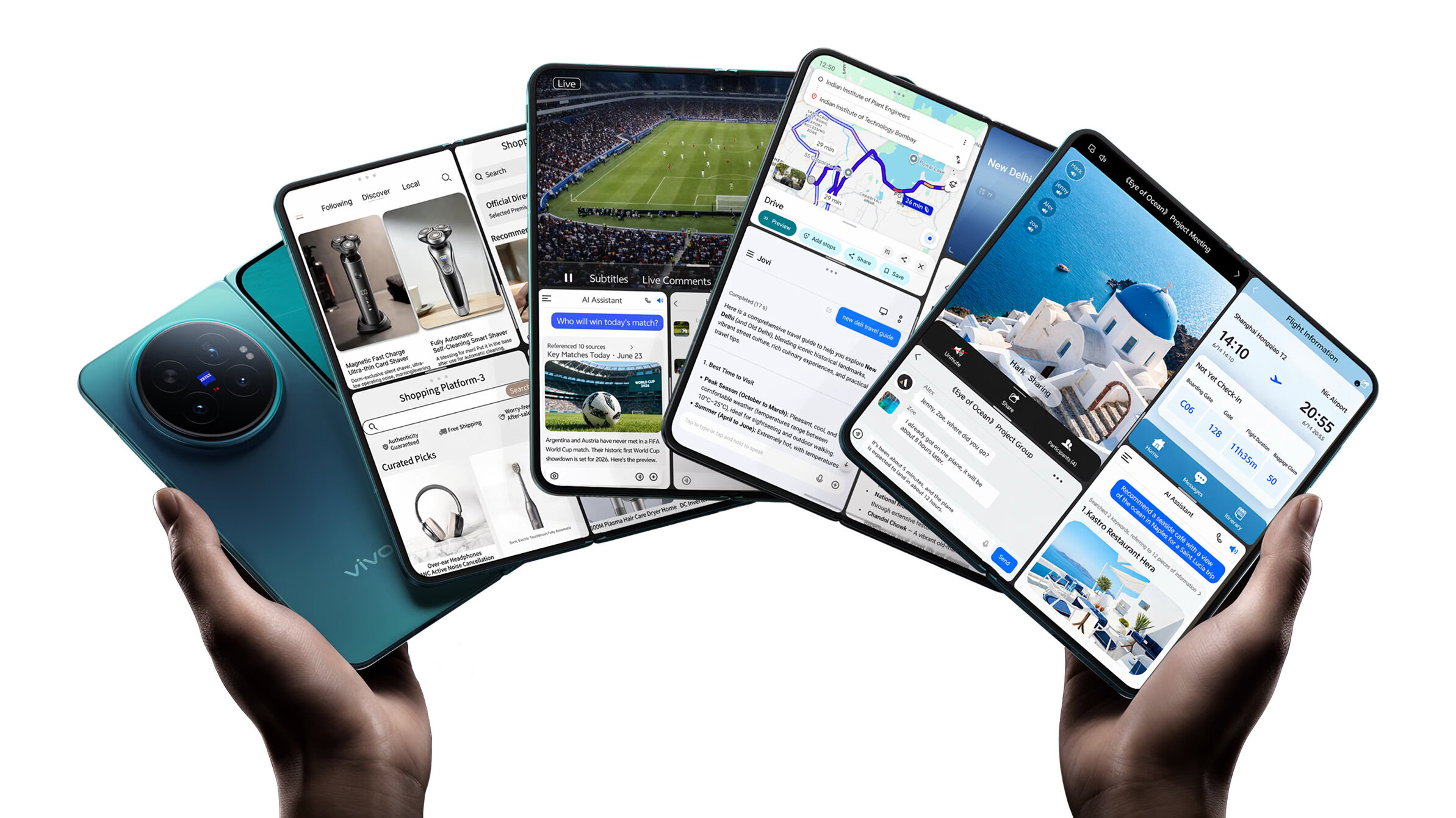 Giao diện đa cửa sổ OriginOS 7 Fold trên vivo X Fold 6