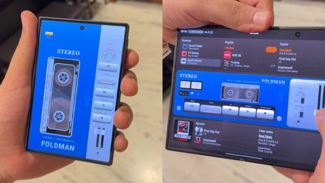 Giao diện Foldman mô phỏng máy cassette trên điện thoại gập