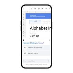 Giao diện Gemini trong Google Sheets trên iPhone với gợi ý phân tích bảng tính