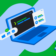 Giao diện Googlebook với Linux Terminal và công cụ phát triển