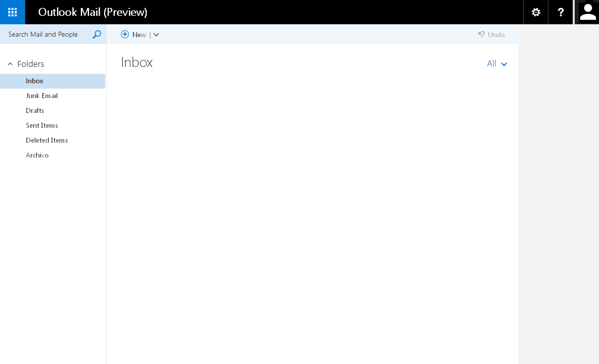 Giao diện hộp thư Outlook