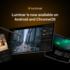 Giao diện Luminar trong thông tin hợp tác Skylum và Google