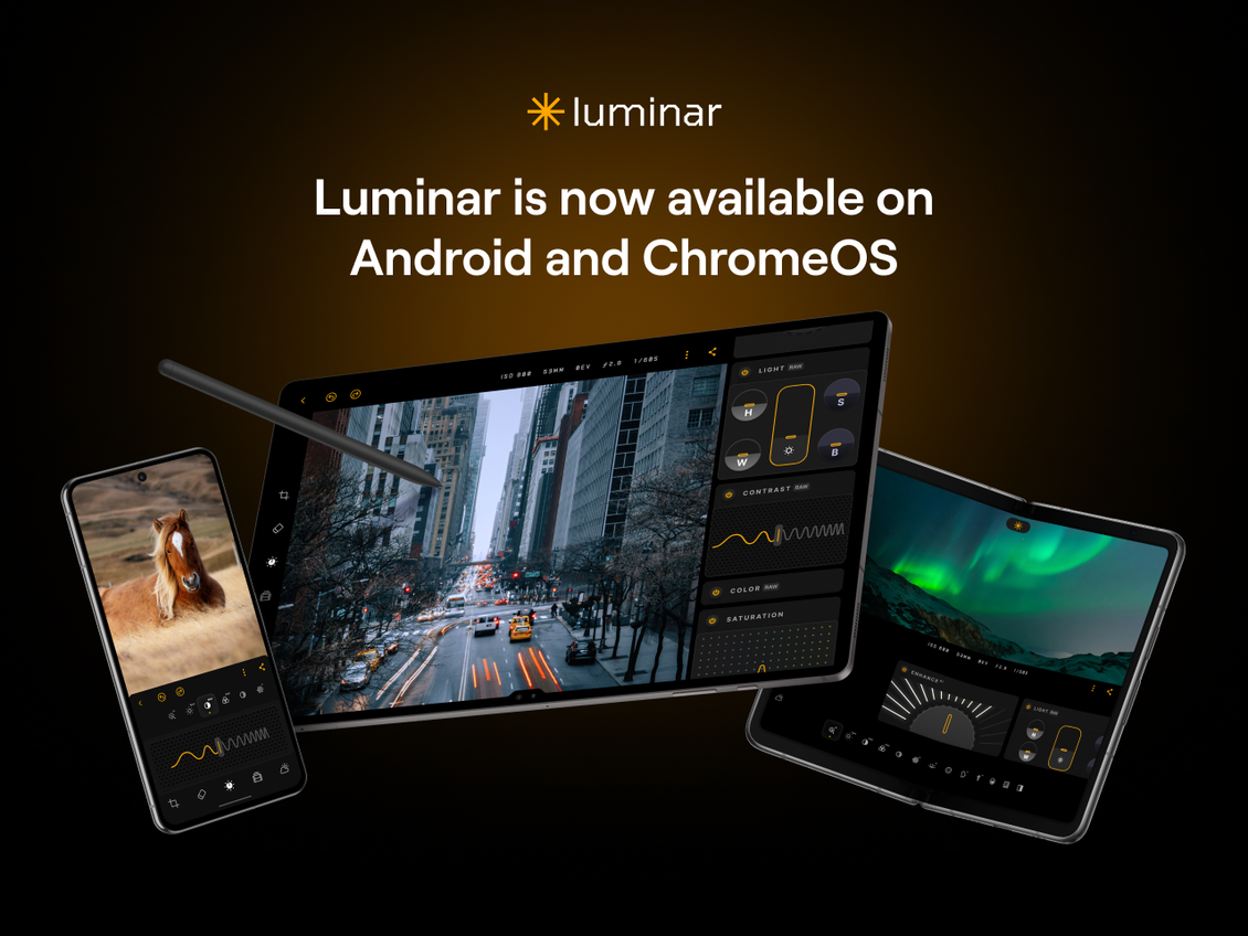 Giao diện Luminar trong thông tin hợp tác Skylum và Google