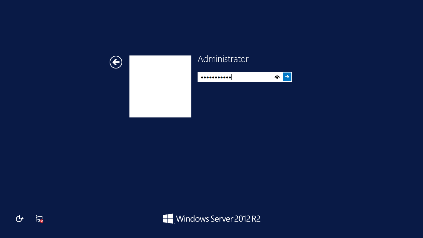 Giao diện màn hình đăng nhập Windows Server 2012 R2