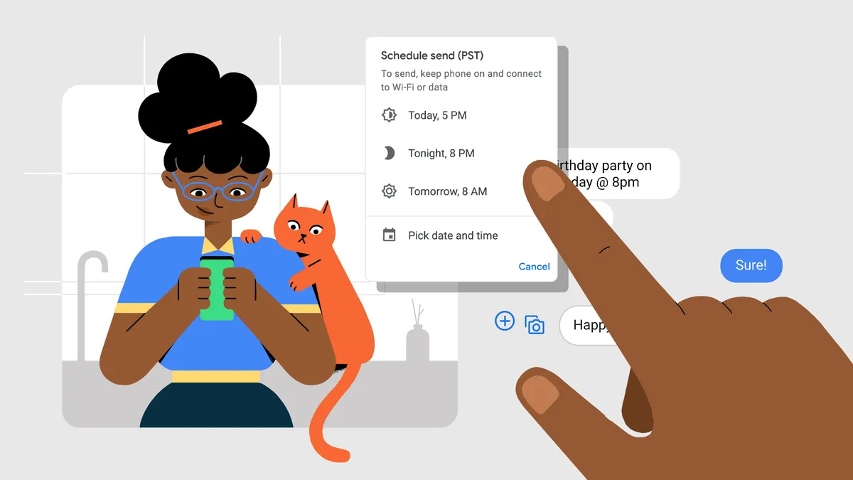 Giao diện minh họa Schedule send của Google
