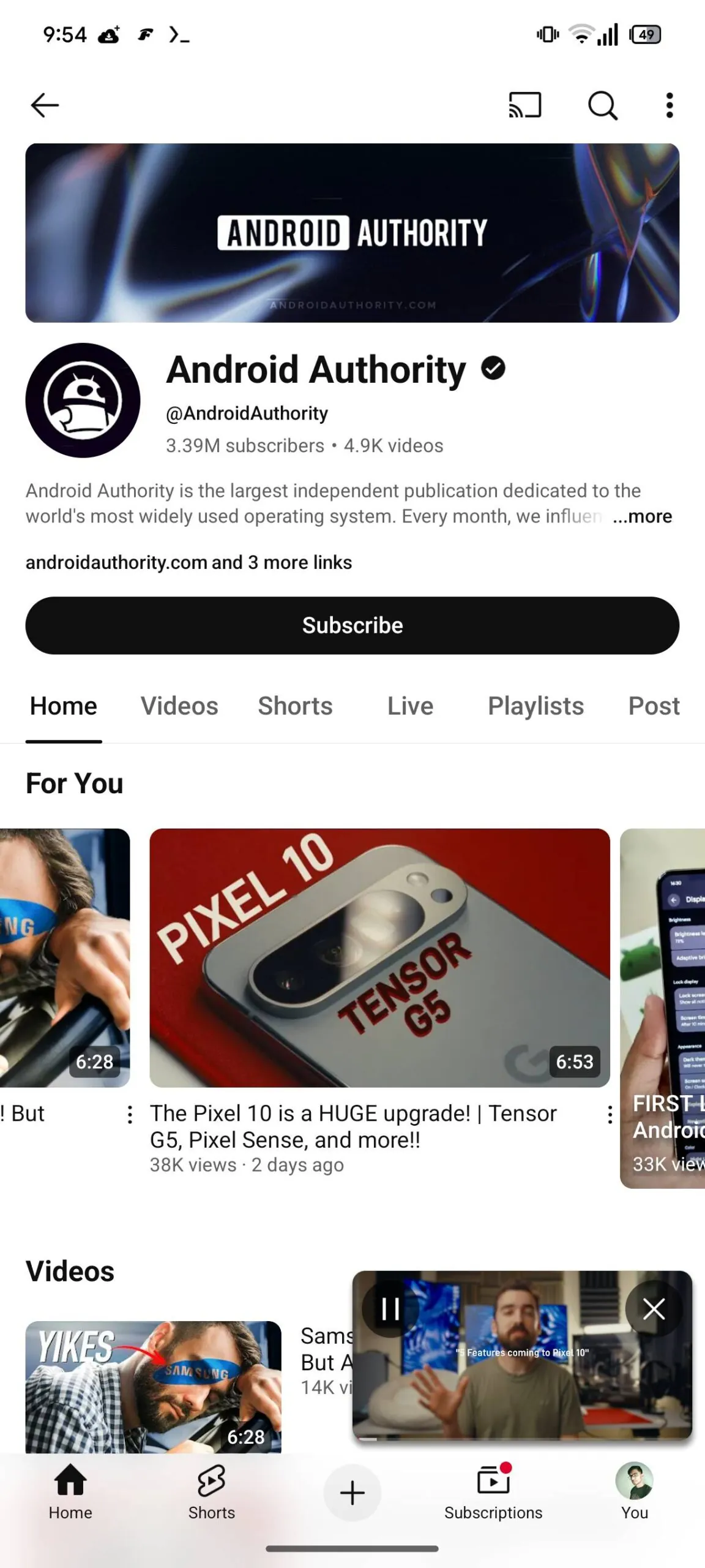 Giao diện mini-player YouTube thử nghiệm trong ứng dụng