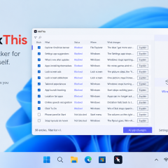 Giao diện NixThis hiển thị các bộ lọc để kiểm soát thành phần Windows