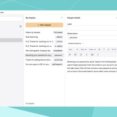 Giao diện quản lý Snippet trong TextExpander