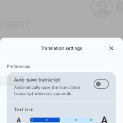 Giao diện sắp ra mắt của Google Translate Live Translate với công tắc Auto-save transcript