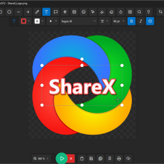 Giao diện ShareX với các công cụ chụp và xử lý ảnh.