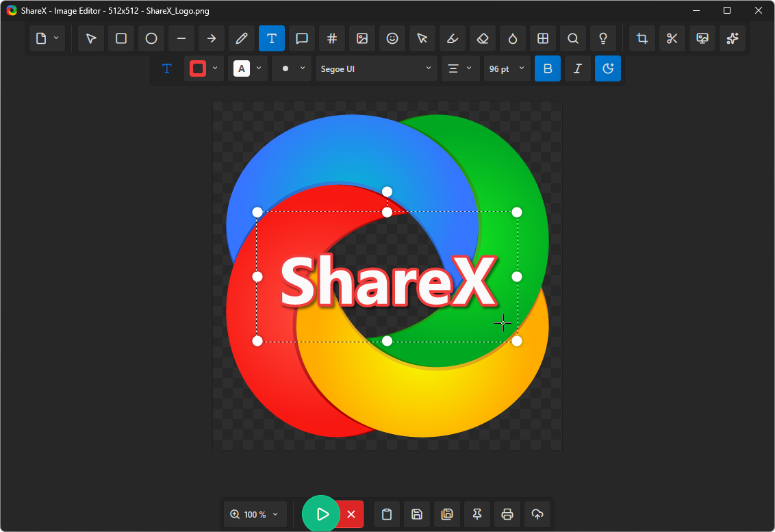 Giao diện ShareX với các công cụ chụp và xử lý ảnh.