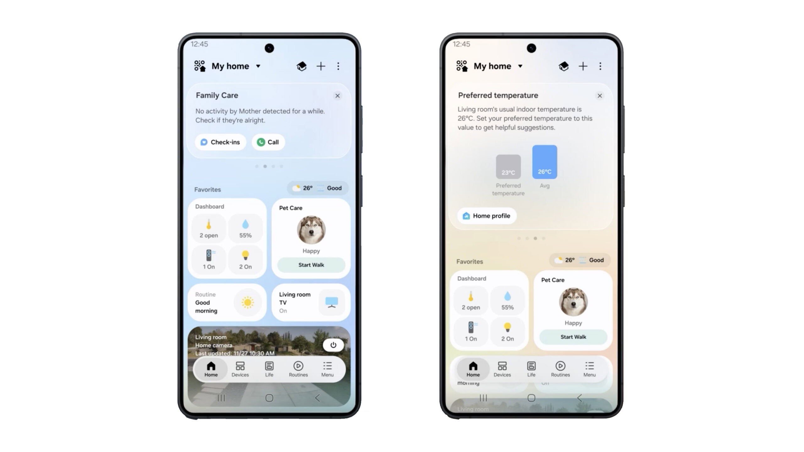 Giao diện SmartThings Now trên ứng dụng SmartThings