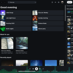 Giao diện Spotifast với thư viện playlist và hàng đợi phát nhạc