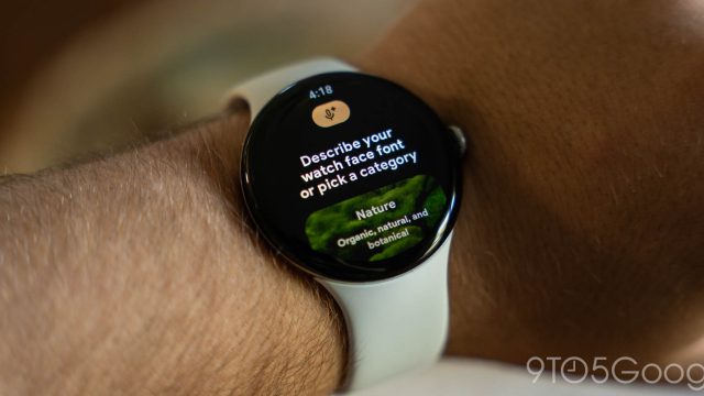 Giao diện tạo mặt đồng hồ AI trên Google Pixel Watch