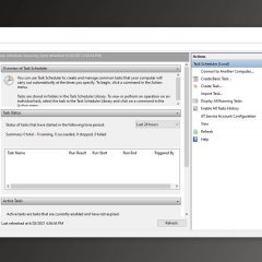 Giao diện tổng quan Task Scheduler với mục Create Task