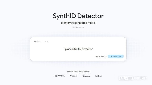 Giao diện trang chủ SynthID Detector