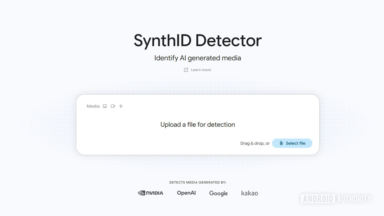 Giao diện trang chủ SynthID Detector