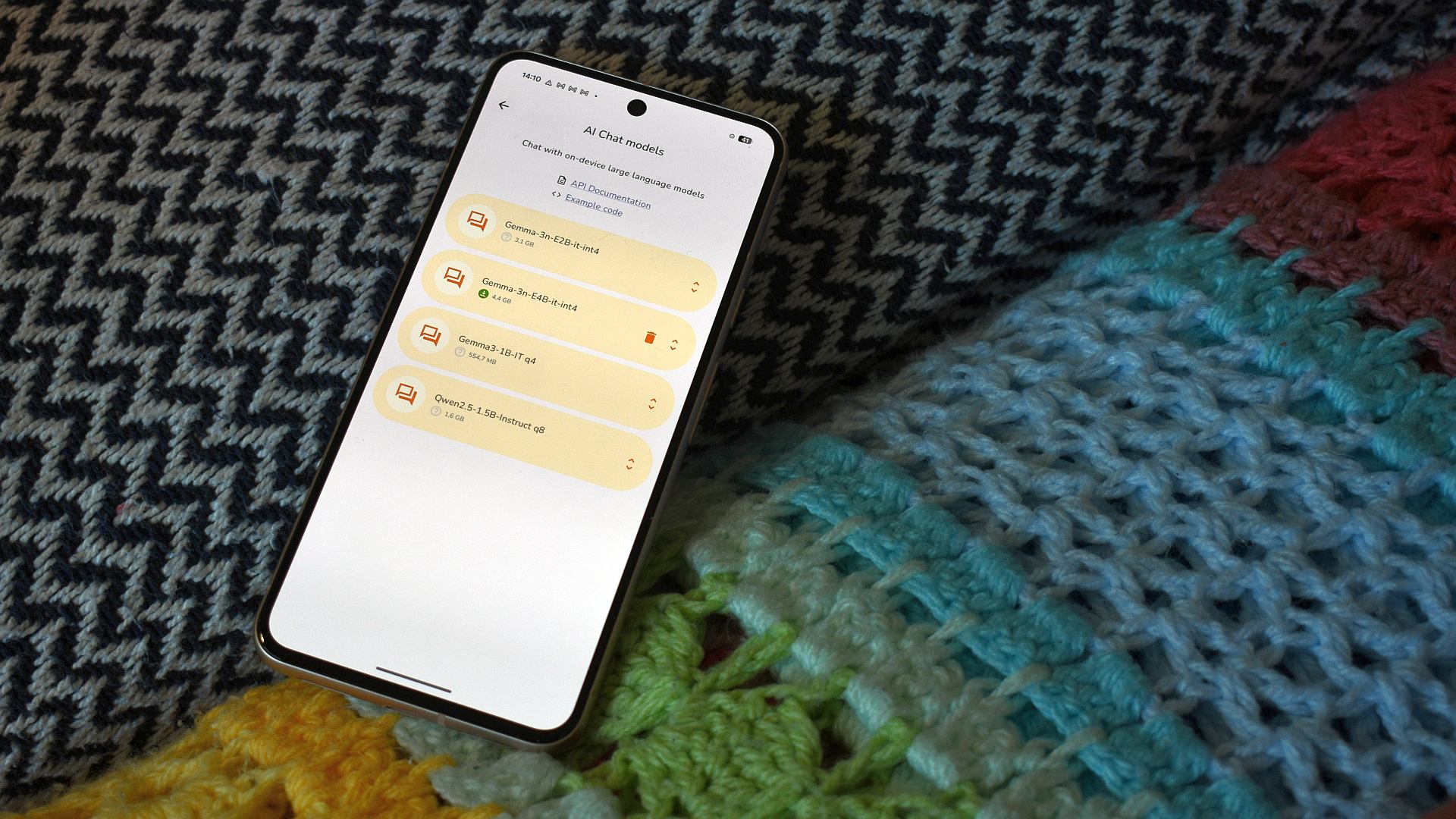 Giao diện ứng dụng Google AI Edge Gallery trên Android