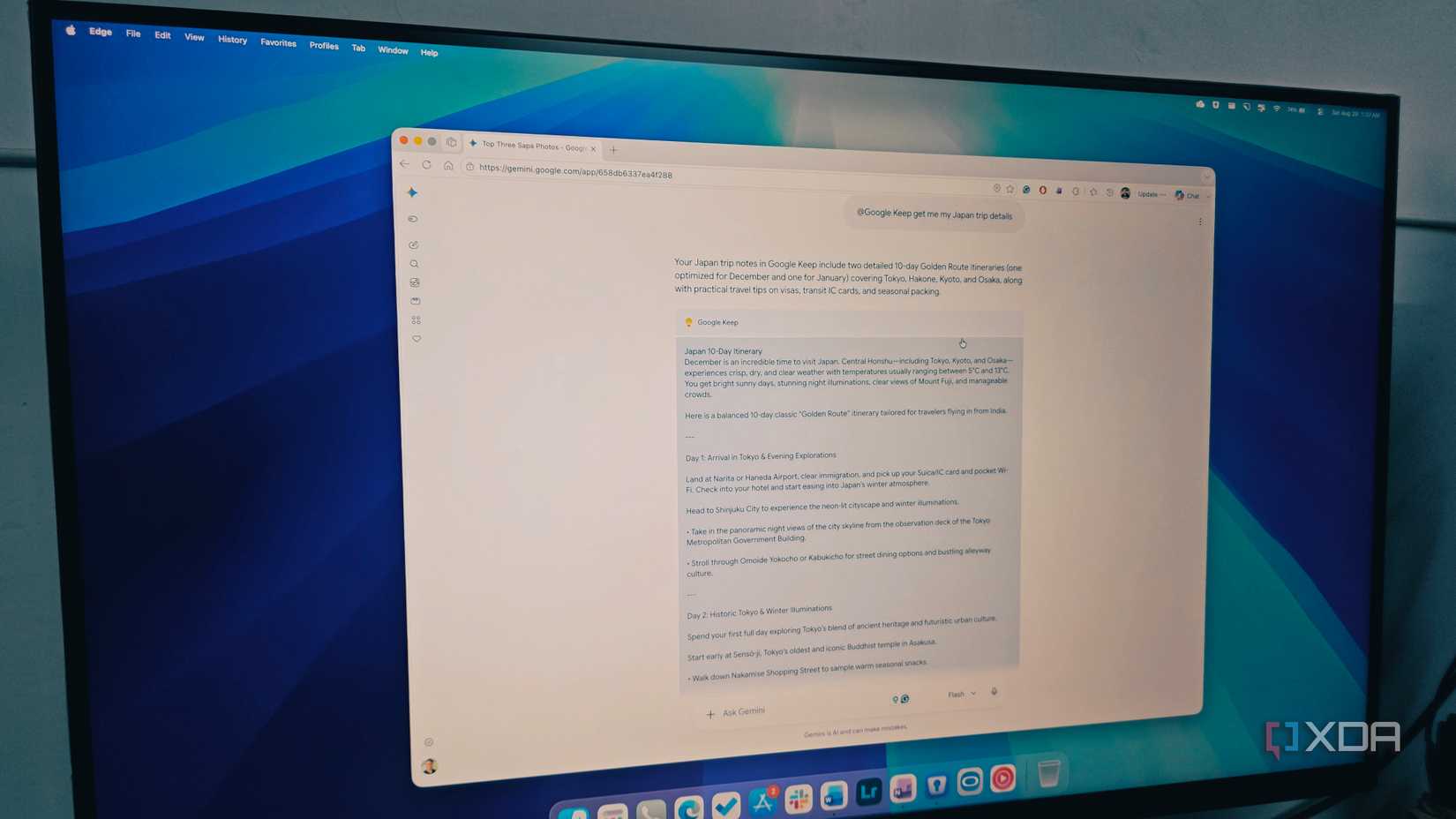 Giao diện web Gemini xử lý văn bản trên màn hình máy tính