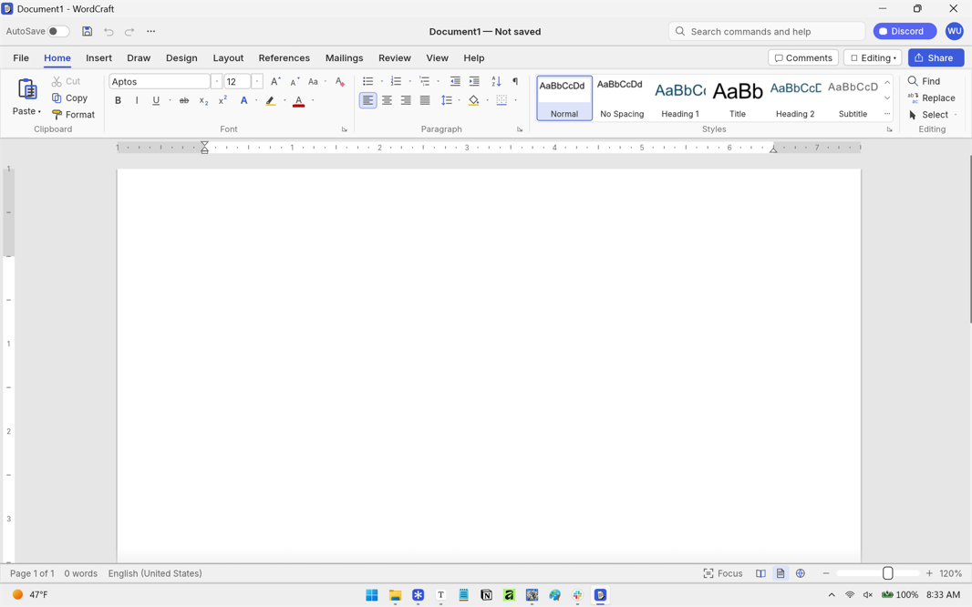 Giao diện WordCraft