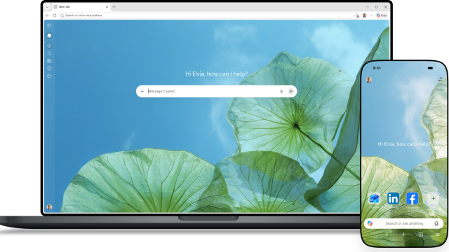 Ảnh giới thiệu Microsoft Edge trên máy tính và điện thoại