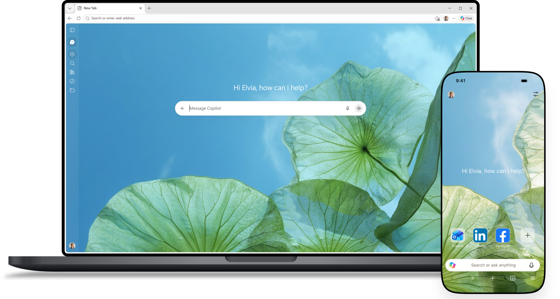 Ảnh giới thiệu Microsoft Edge trên máy tính và điện thoại