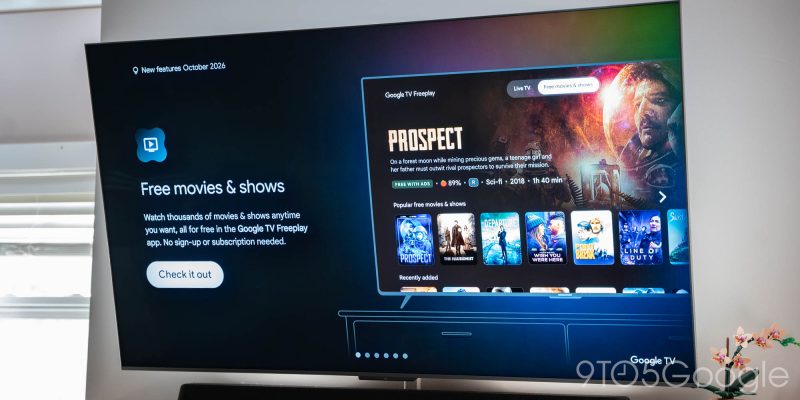 Google TV hiển thị nội dung phim trực tuyến trên màn hình