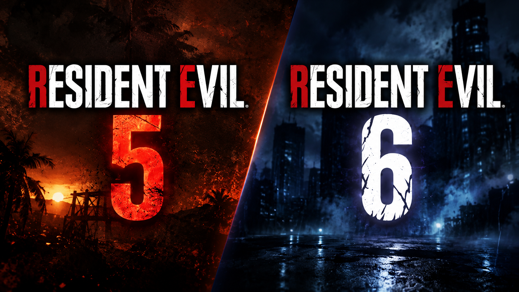 Graphic showing Resident Evil 5 and Resident Evil 6.