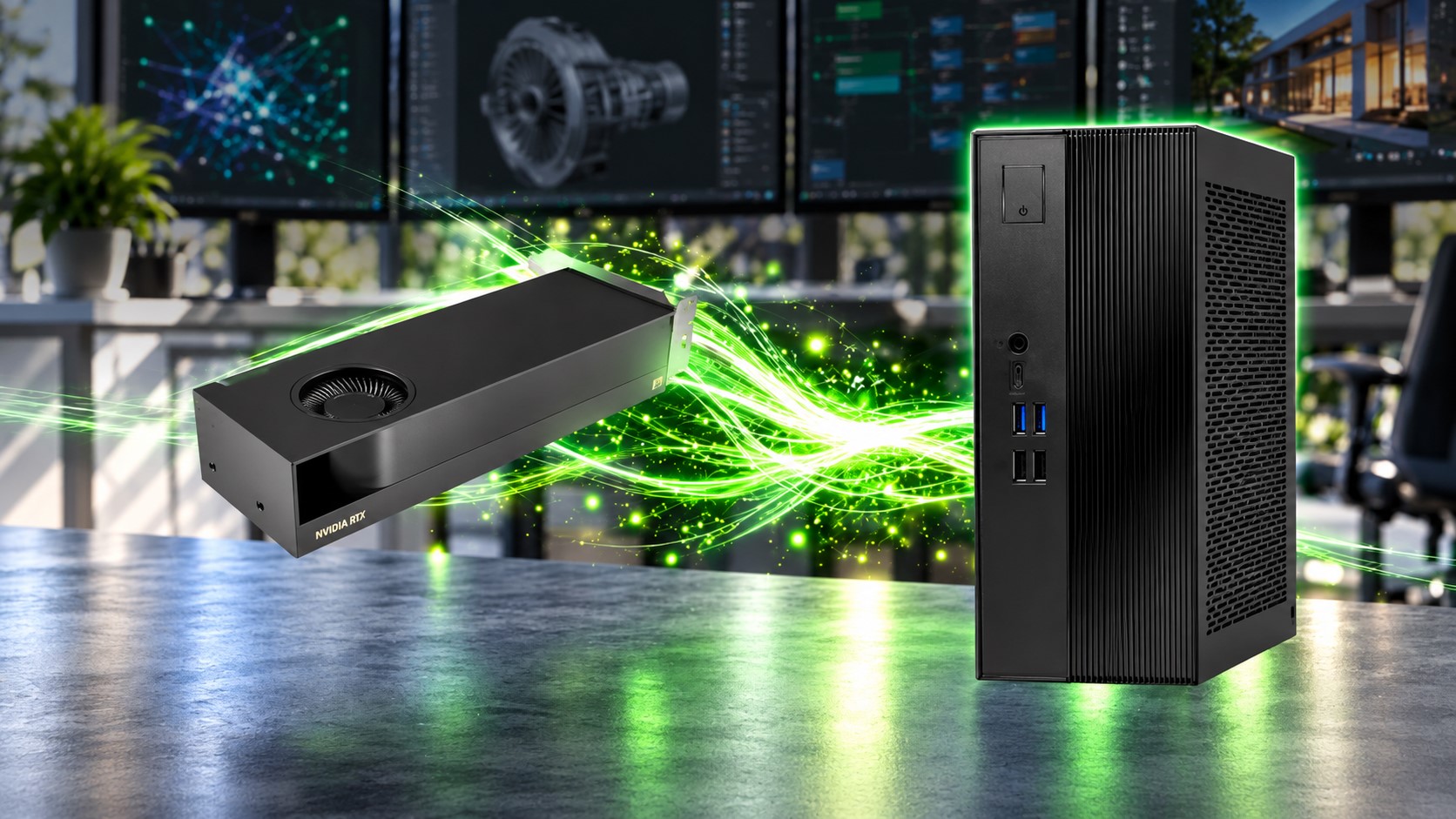 Hệ thống ASRock DeskSlim kết hợp card đồ họa chuyên nghiệp NVIDIA RTX PRO